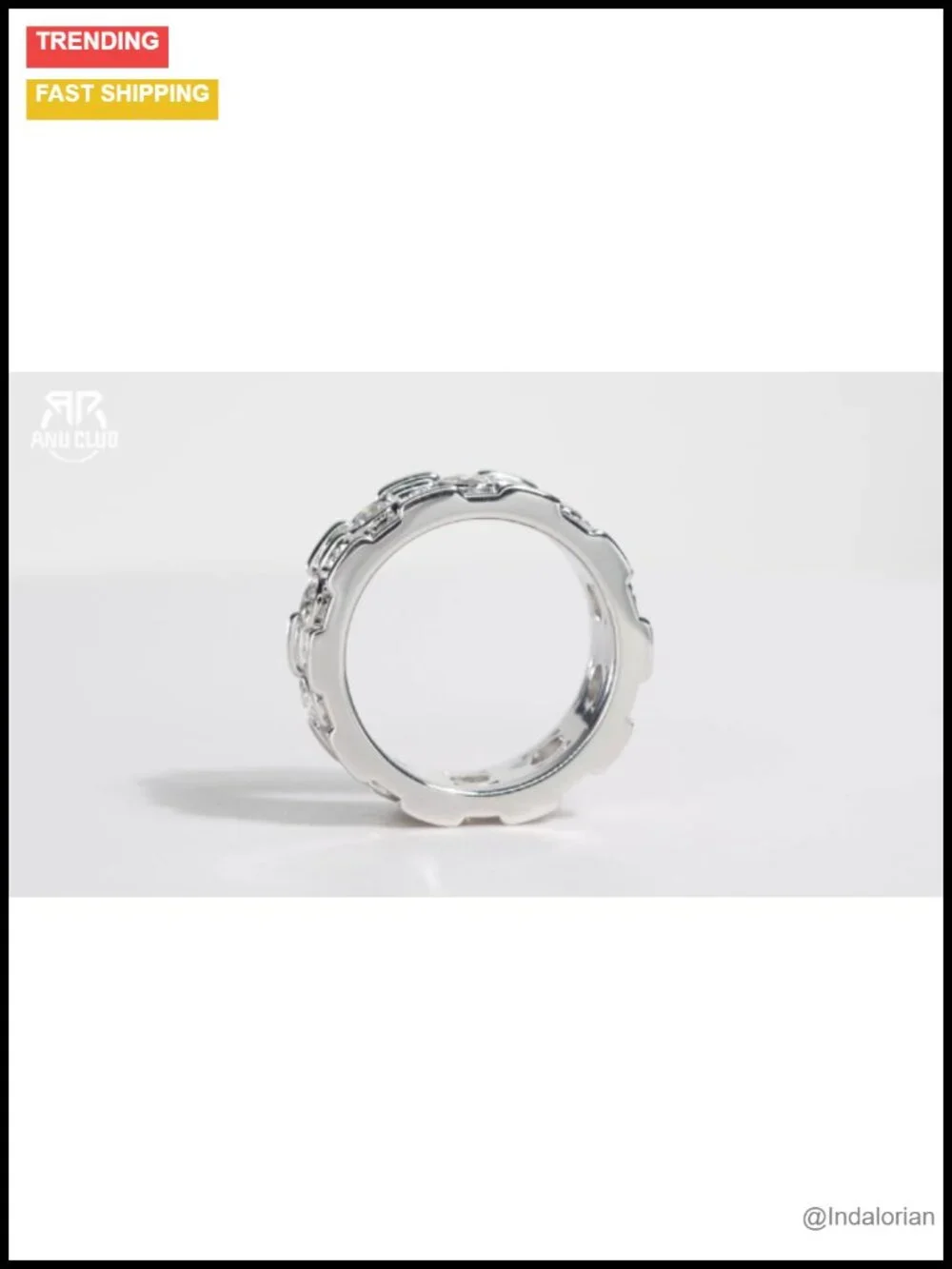 Moissanite Wedding Band Ring 925 Sterling Silver D Color VVS1 Eternity Ring